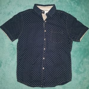 Palm tree pattern short sleeve button up shirt